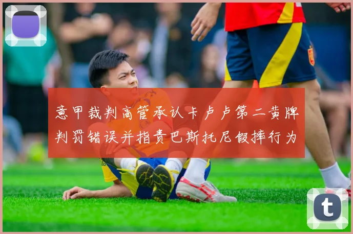 意甲裁判高管承认卡卢卢第二黄牌判罚错误并指责巴斯托尼假摔行为